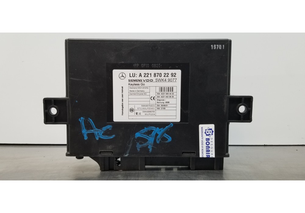Recambio de modulo electronico para mercedes clase s (w221) berlina 420 / 450 cdi (221.028) referencia OEM IAM A2218702292  