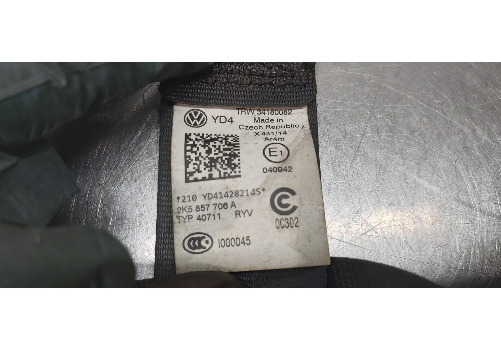 Recambio de cinturon seguridad delantero derecho para volkswagen caddy ka/kb (2c) kasten bluemotion referencia OEM IAM 2K5857706