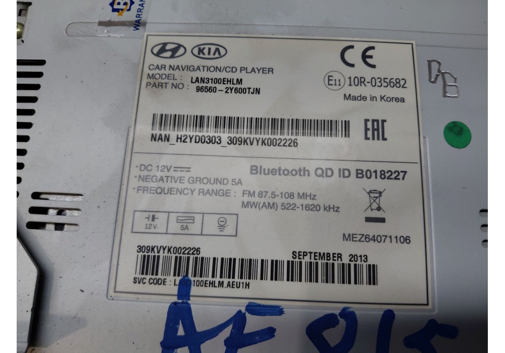 Recambio de pantalla multifuncion para hyundai ix35 (lm, el, elh) 1.7 crdi referencia OEM IAM   