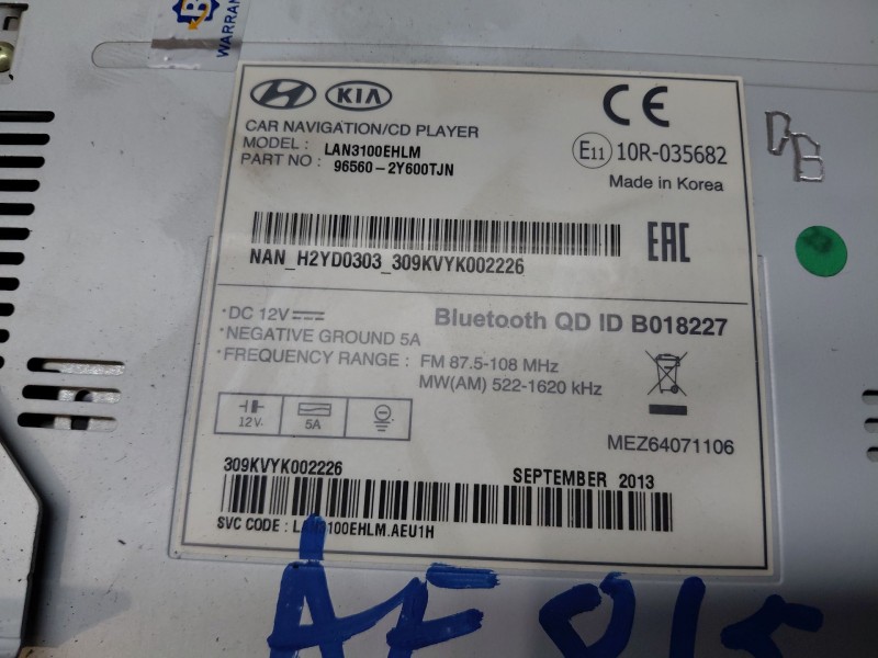 Recambio de pantalla multifuncion para hyundai ix35 (lm, el, elh) 1.7 crdi referencia OEM IAM   
