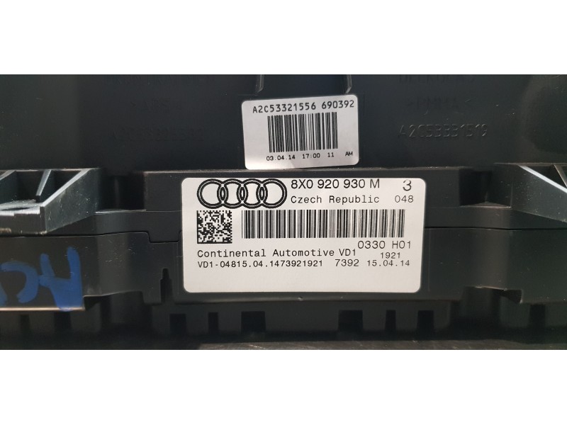 Recambio de cuadro instrumentos para audi a1 (8x) ambition referencia OEM IAM 8X0920930M   Recambio de cuadro instrumentos para audi a1 (8x) ambition referencia OEM IAM 8X0920930M