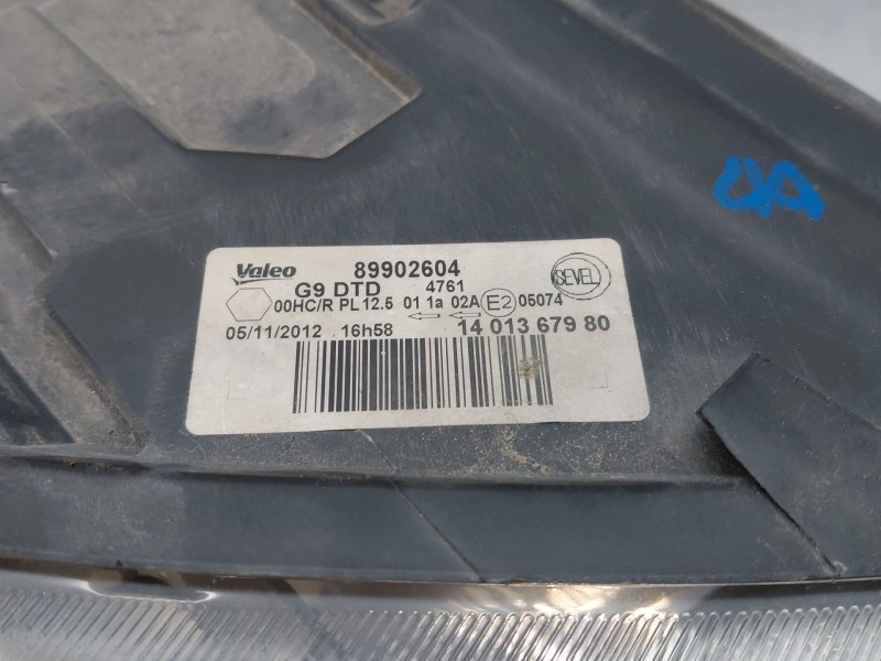 Recambio de faro derecho para citroën jumpy ii caja/chasis 2.0 hdi 125 referencia OEM IAM 1401367980  