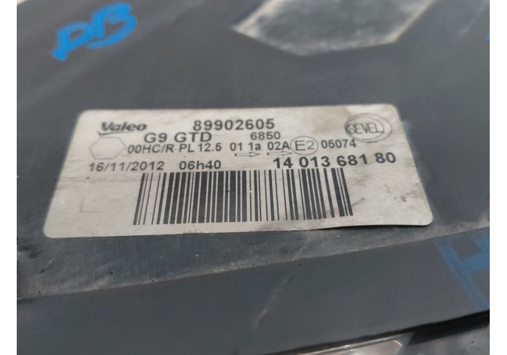 Recambio de faro izquierdo para citroën jumpy ii caja/chasis 2.0 hdi 125 referencia OEM IAM 1401368180  