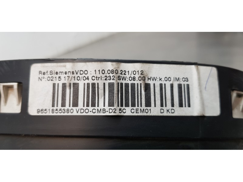 Recambio de cuadro instrumentos para peugeot 407 sw premium referencia OEM IAM 9651855380  