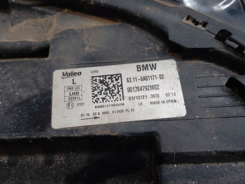 Recambio de faro izquierdo para bmw x1 (f48) sdrive 18 d referencia OEM IAM   