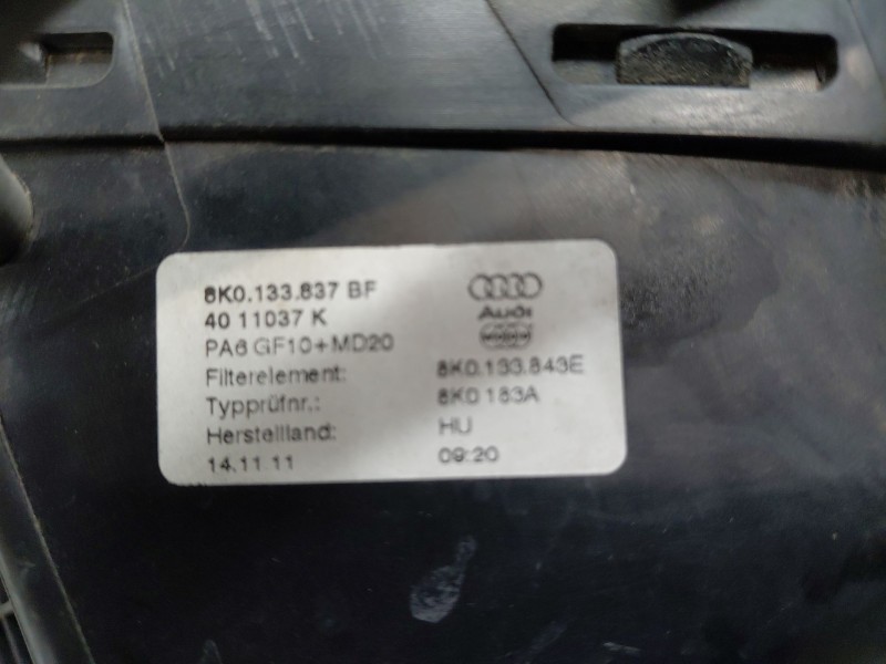 Recambio de filtro aire para audi a5 sportback (8ta) 2.0 tdi referencia OEM IAM 8K0133837BF  