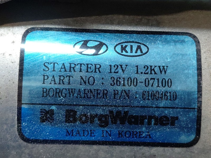 Recambio de motor arranque para kia stonic (ybcuv) drive referencia OEM IAM 3610007100  