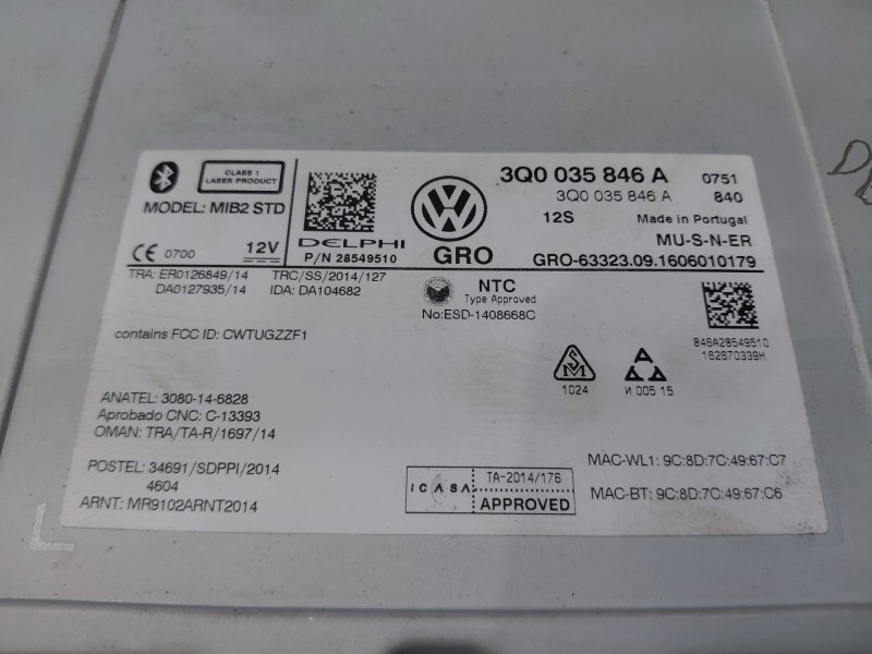 Recambio de sistema audio / radio cd para volkswagen tiguan (ad1, ax1) 1.4 tsi 4motion referencia OEM IAM   