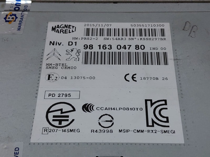 Recambio de sistema navegacion gps para citroën c4 grand picasso exclusive referencia OEM IAM 1615658980 9816304780 