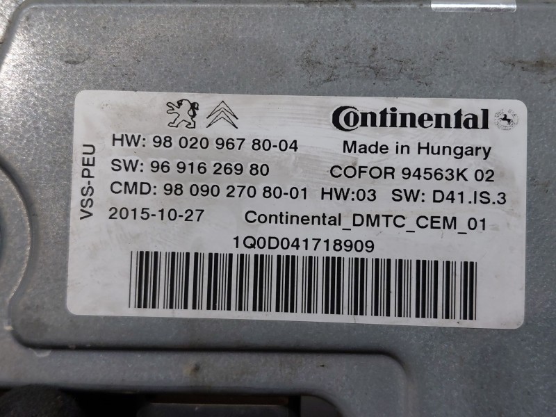 Recambio de centralita start / stop para citroën c4 grand picasso exclusive referencia OEM IAM 9802096780  