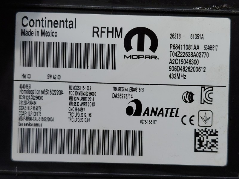 Recambio de modulo electronico para jeep compass ii multiair referencia OEM IAM   