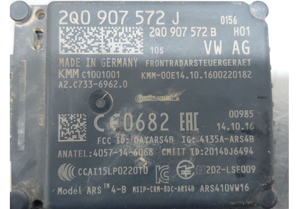 Recambio de sensor radar ( distronic ) para volkswagen tiguan (ad1, ax1) 1.4 tsi 4motion referencia OEM IAM 2Q0907572J  