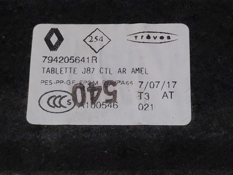 Recambio de bandeja trasera para renault captur techno referencia OEM IAM   