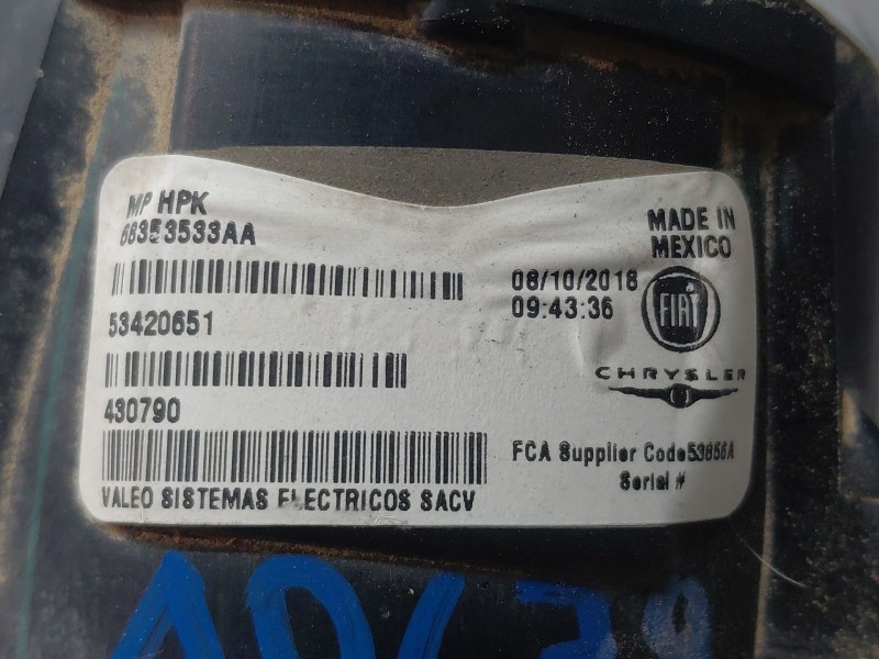 Recambio de faro antiniebla izquierdo para jeep compass ii multiair referencia OEM IAM 53420651  