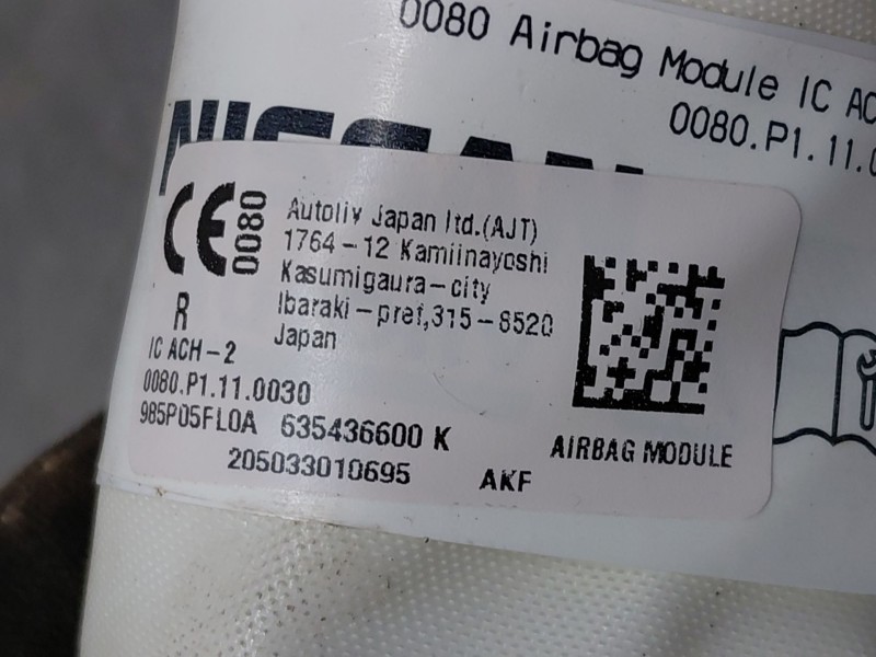 Recambio de airbag cortina delantero derecho para nissan micra v (k14) acenta referencia OEM IAM 985P05FL0A  