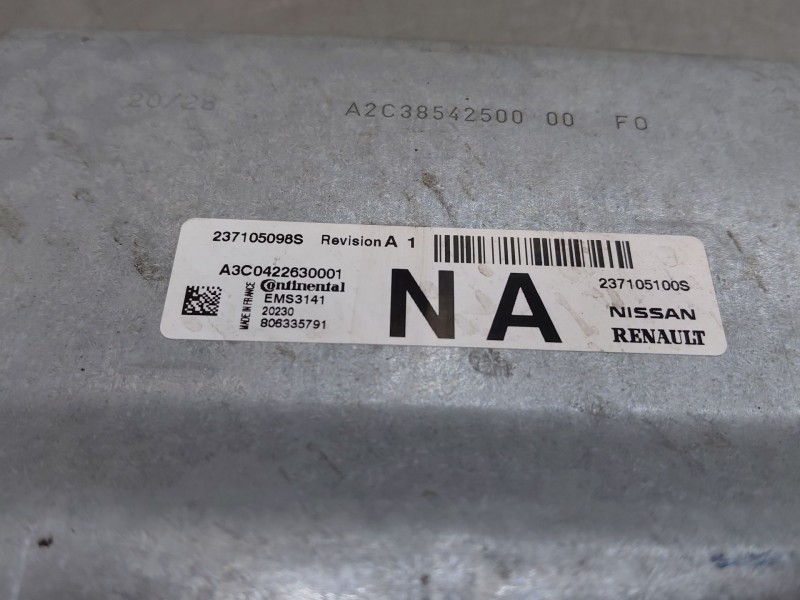 Recambio de centralita motor uce para dacia duster (hm_) 1.0 lpg (hmmt) referencia OEM IAM 237105100S  