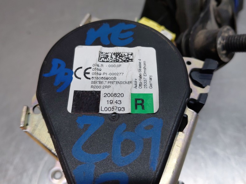 Recambio de cinturon seguridad delantero derecho para dacia duster (hm_) 1.0 lpg (hmmt) referencia OEM IAM 868848998R  