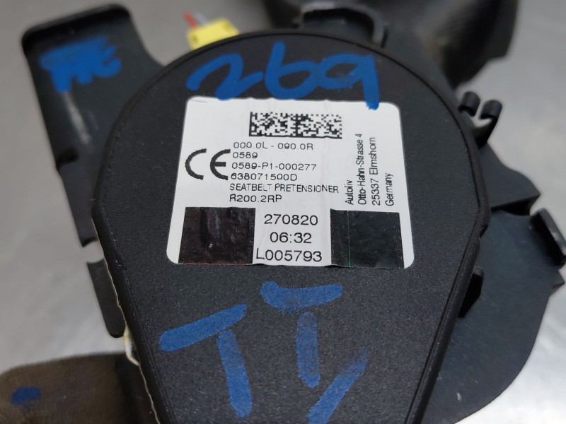Recambio de cinturon seguridad trasero izquierdo para dacia duster (hm_) 1.0 lpg (hmmt) referencia OEM IAM 888405896R  