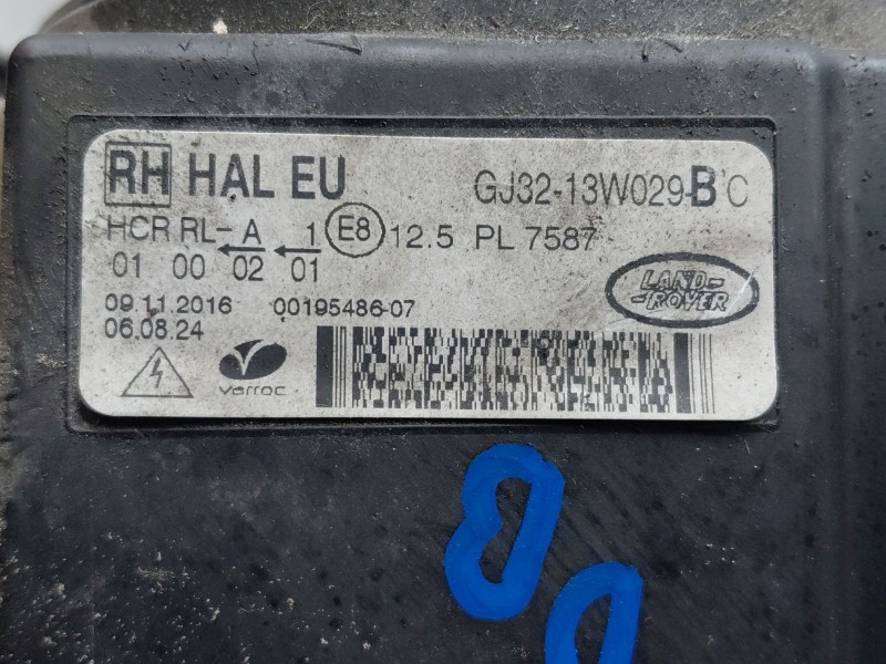 Recambio de faro derecho para land rover range rover evoque (l538) 2.0 d 4x4 referencia OEM IAM   