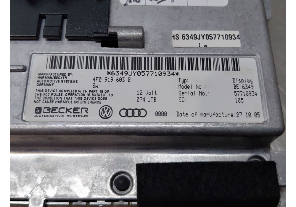Recambio de pantalla multifuncion para audi a6 c6 (4f2) 3.0 tdi quattro referencia OEM IAM 4F0919603B  