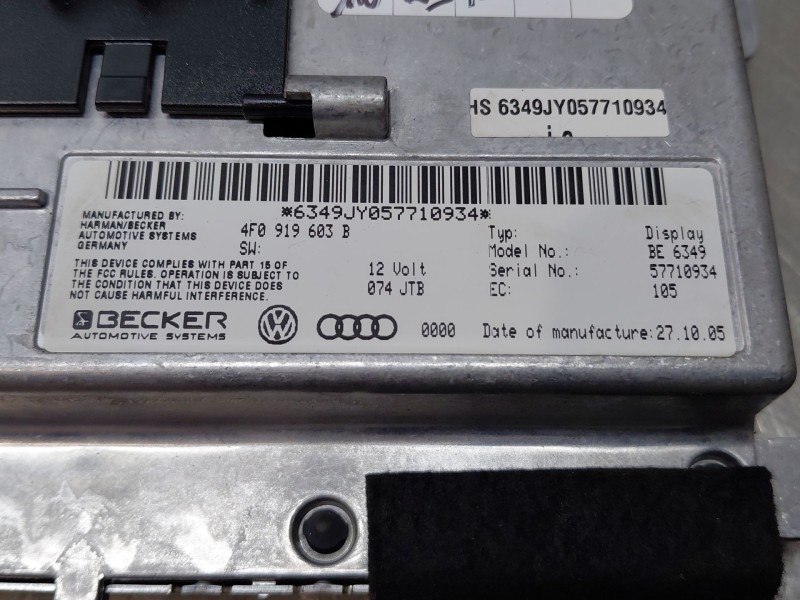 Recambio de pantalla multifuncion para audi a6 c6 (4f2) 3.0 tdi quattro referencia OEM IAM 4F0919603B  