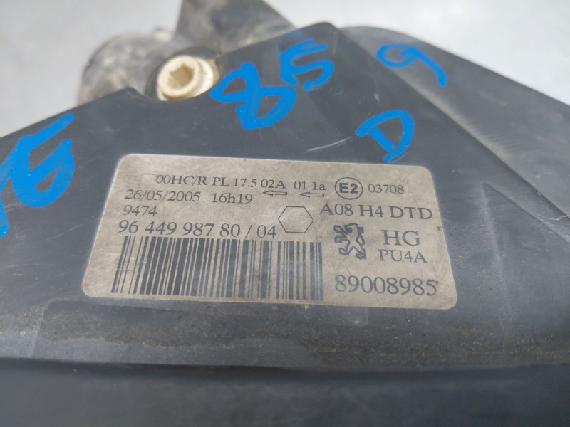 Recambio de faro derecho para peugeot 1007 (km_) 1.4 hdi referencia OEM IAM 620651 9644998780 