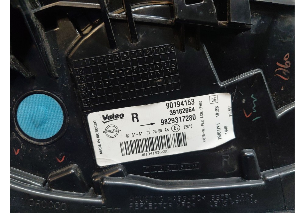 Recambio de piloto trasero derecho para opel corsa f (p2jo) 1.2 (68) referencia OEM IAM   