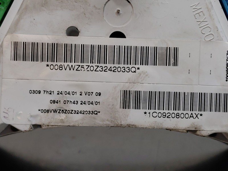 Recambio de cuadro instrumentos para volkswagen new beetle (9c1, 1c1) 1.9 tdi referencia OEM IAM 1C0920800AX  