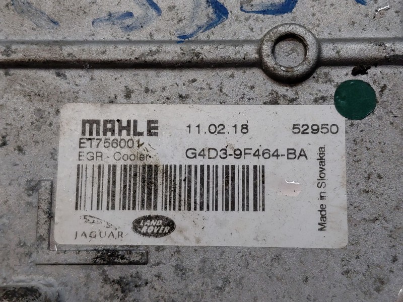 Recambio de enfriador egr para jaguar e-pace (x540) 2.0 d150 awd referencia OEM IAM JDE36506 G4D39F464BA 