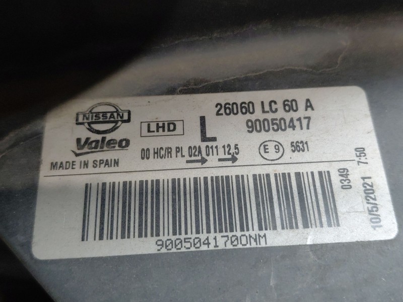 Recambio de faro izquierdo para nissan nt400 cabstar (f24m) 28.12, 32.12, 35.12 (f91an) referencia OEM IAM 26060LC60A  
