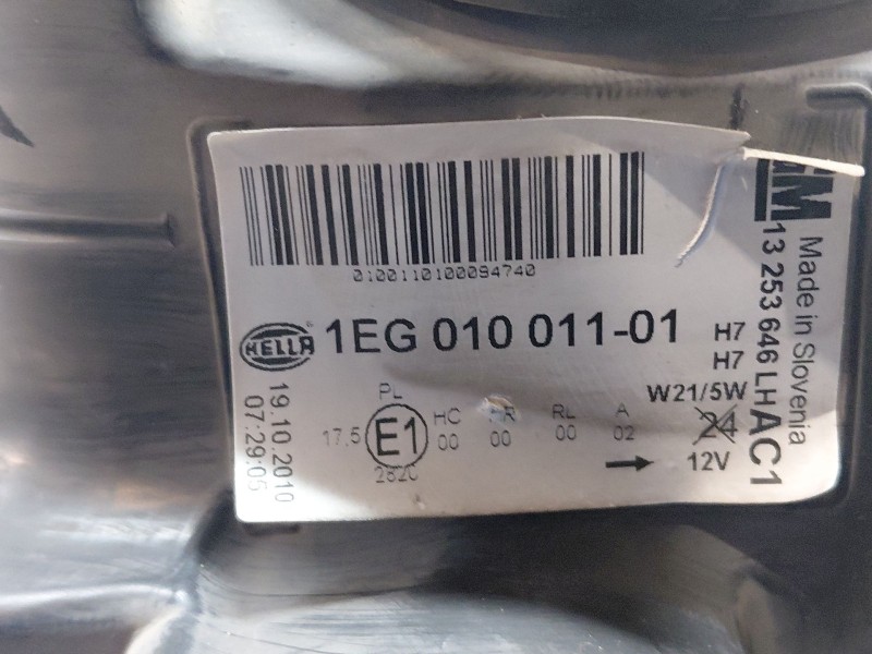 Recambio de faro izquierdo para opel astra j (p10) 1.7 cdti (68) referencia OEM IAM 13253646  