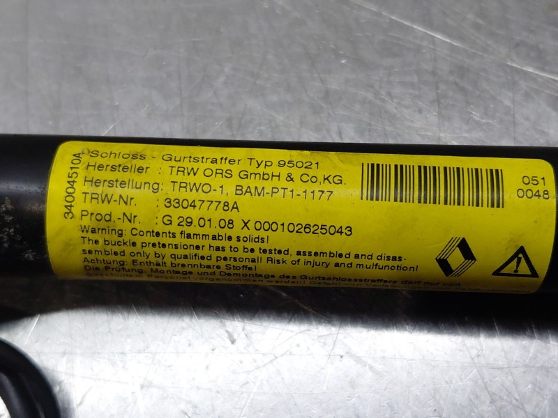 Recambio de pretensor airbag derecho para renault twingo ii (cn0_) 1.2 turbo (cn0c, cn0f) referencia OEM IAM   
