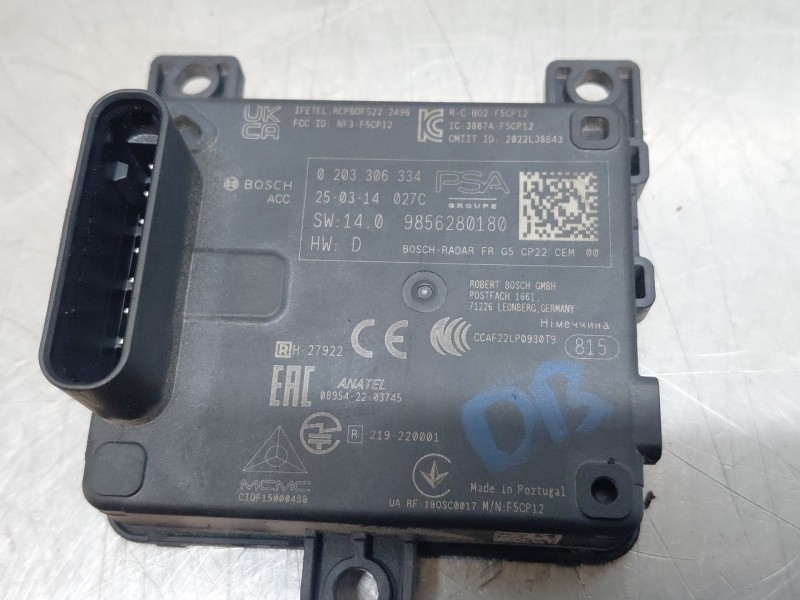 Recambio de sensor radar ( distronic ) para peugeot 3008 hybrid 3008 referencia OEM IAM 9856280180  