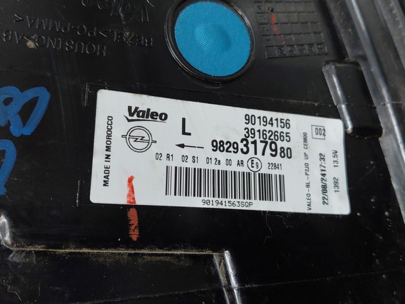 Recambio de piloto trasero izquierdo para opel corsa f hybrid referencia OEM IAM 9829317980  