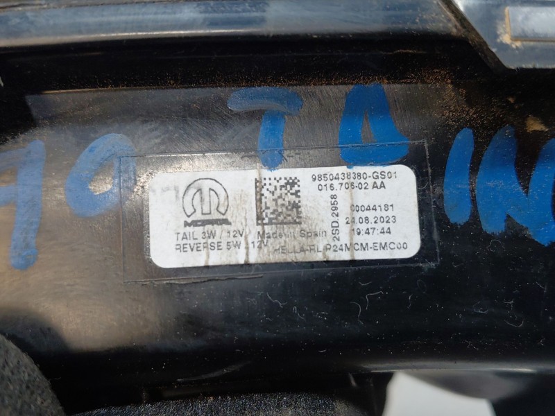 Recambio de piloto trasero derecho interior para peugeot 2008 (p2) active referencia OEM IAM 9850438380  