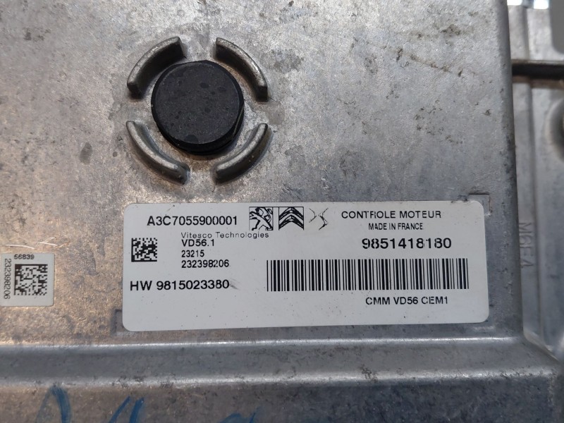 Recambio de centralita motor uce para peugeot 2008 (p2) active referencia OEM IAM 9815023380 A3C705590001 9851418180
