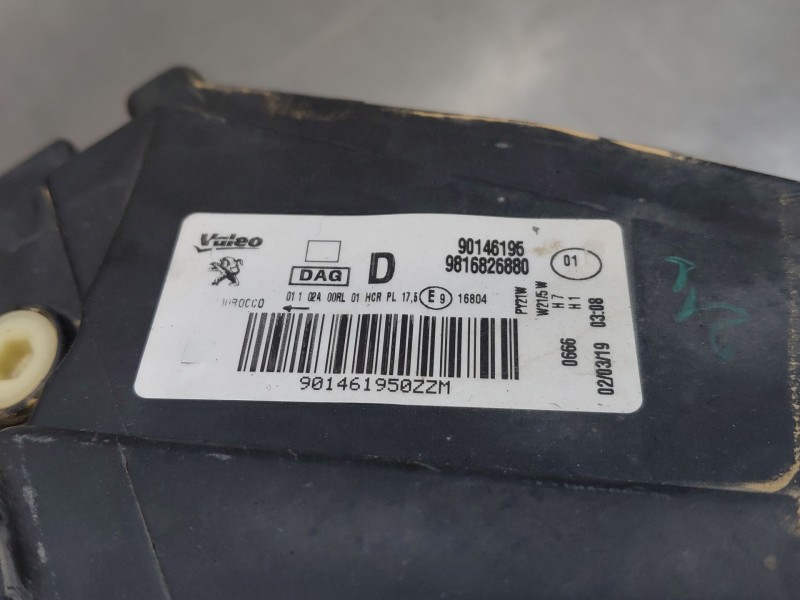 Recambio de faro derecho para peugeot rifter active referencia OEM IAM   