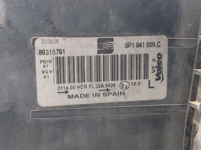 Recambio de faro izquierdo para seat altea (5p1) 1.9 tdi referencia OEM IAM 5P1941005E 5P1941005C 