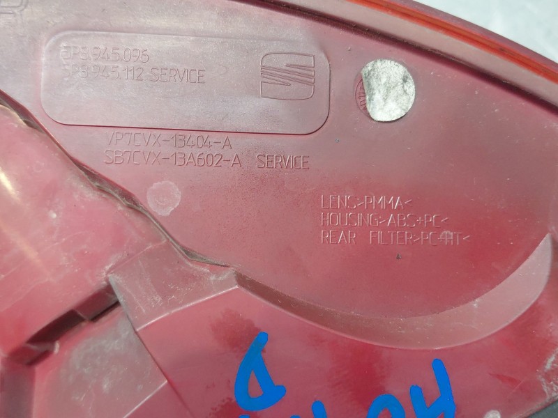 Recambio de piloto trasero derecho para seat altea (5p1) 1.9 tdi referencia OEM IAM 5P8945112A 5P8945096 