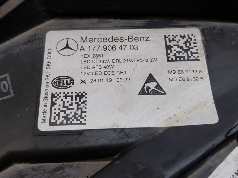 Recambio de faro izquierdo para mercedes-benz clase a (w177) a 200 d (177.012) referencia OEM IAM   