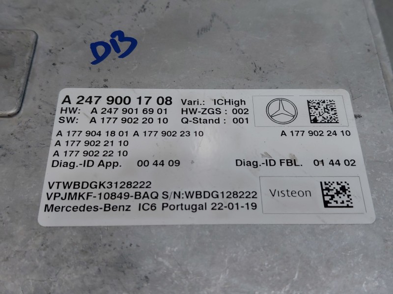 Recambio de modulo electronico para mercedes-benz clase a (w177) a 200 d (177.012) referencia OEM IAM   