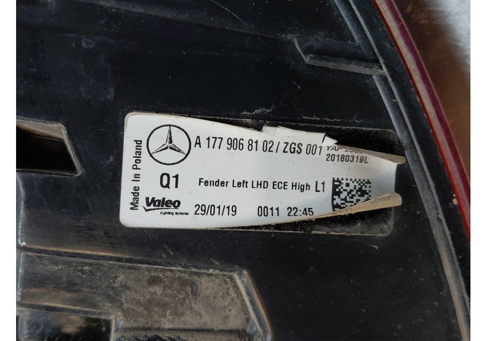 Recambio de piloto trasero izquierdo para mercedes-benz clase a (w177) a 200 d (177.012) referencia OEM IAM   