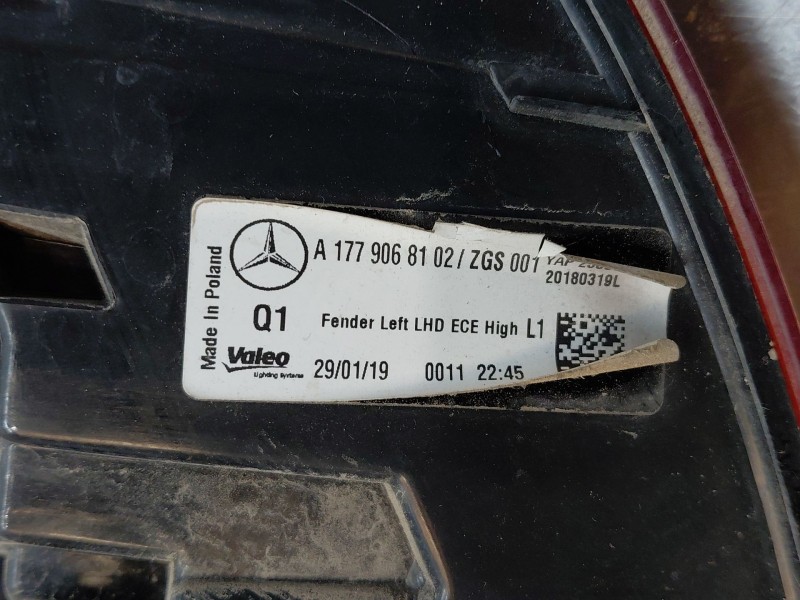 Recambio de piloto trasero izquierdo para mercedes-benz clase a (w177) a 200 d (177.012) referencia OEM IAM   