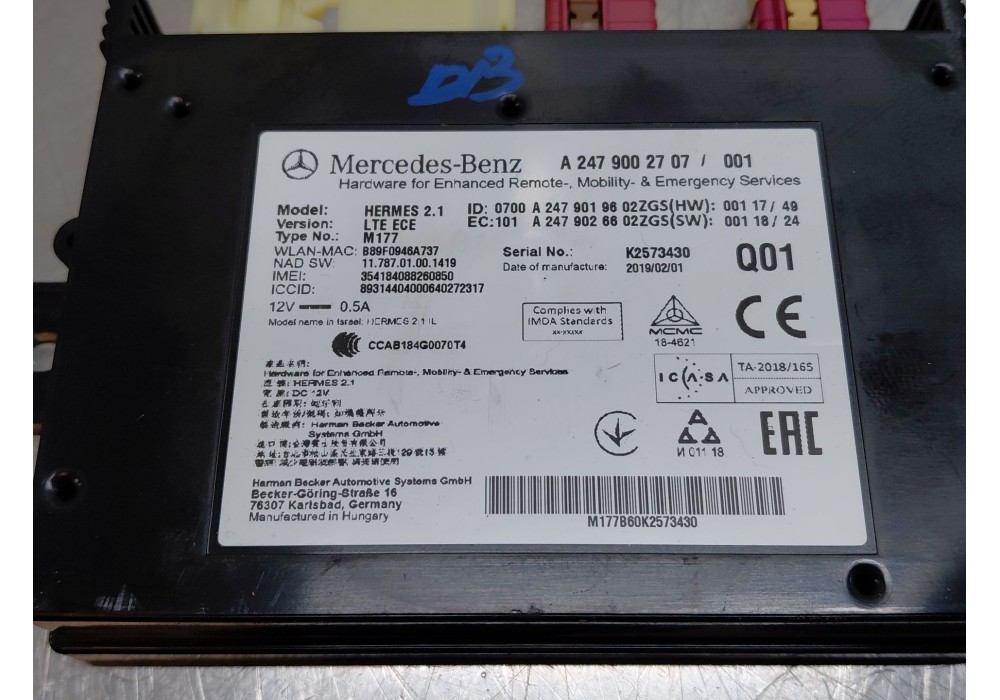 Recambio de modulo electronico para mercedes-benz clase a (w177) a 200 d (177.012) referencia OEM IAM   
