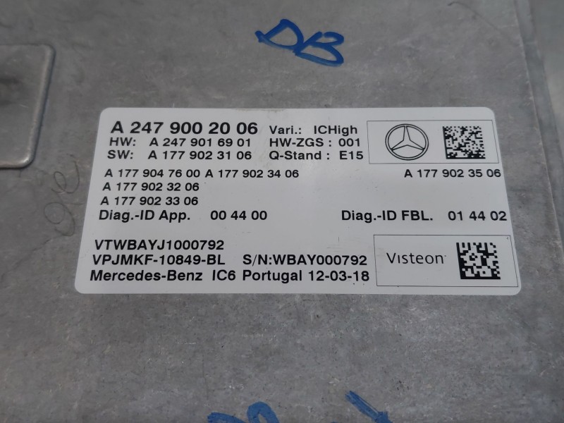 Recambio de modulo electronico para mercedes-benz clase a (w177) a 180 d (177.003) referencia OEM IAM A2479002006  