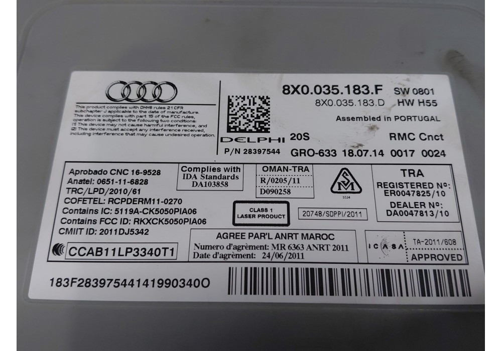 Recambio de sistema audio / radio cd para audi a1 sportback (8xa, 8xf) 1.2 tfsi referencia OEM IAM   