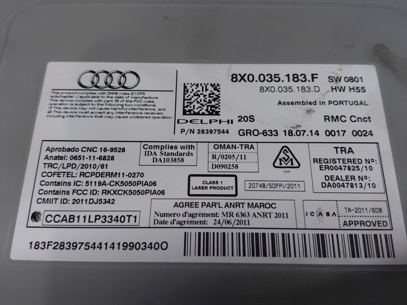 Recambio de sistema audio / radio cd para audi a1 sportback (8xa, 8xf) 1.2 tfsi referencia OEM IAM   