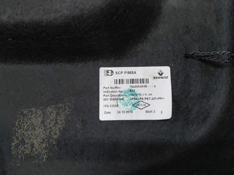 Recambio de bandeja trasera para dacia sandero essential referencia OEM IAM 794205491R  