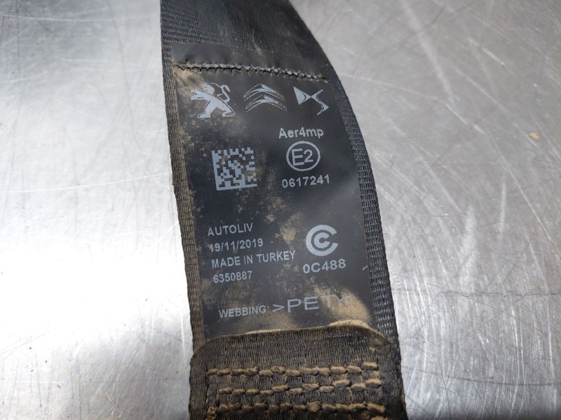 Recambio de cinturon seguridad trasero derecho para peugeot 508 active referencia OEM IAM 98135302XX  