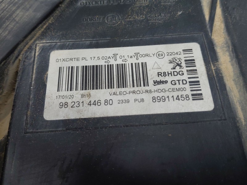 Recambio de faro izquierdo para peugeot 508 active referencia OEM IAM 1638036680 9823144680 